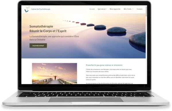 capture d'écran d'un site internet pour psychothérapeute