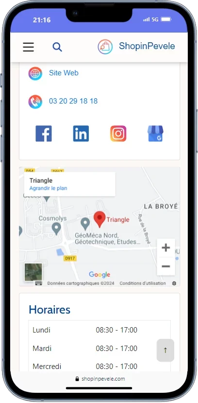 capture d'écran de l'application de référencement local d'éole digital gratuite