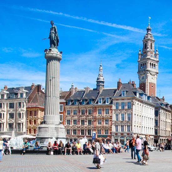 Notre présence dans la Métropole Lilloise vu de la Déesse sur la Grand'Place de lille