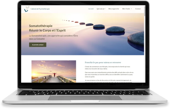capture d'un pc et smartphone affichant le site vitrine therapeute-verheye.fr